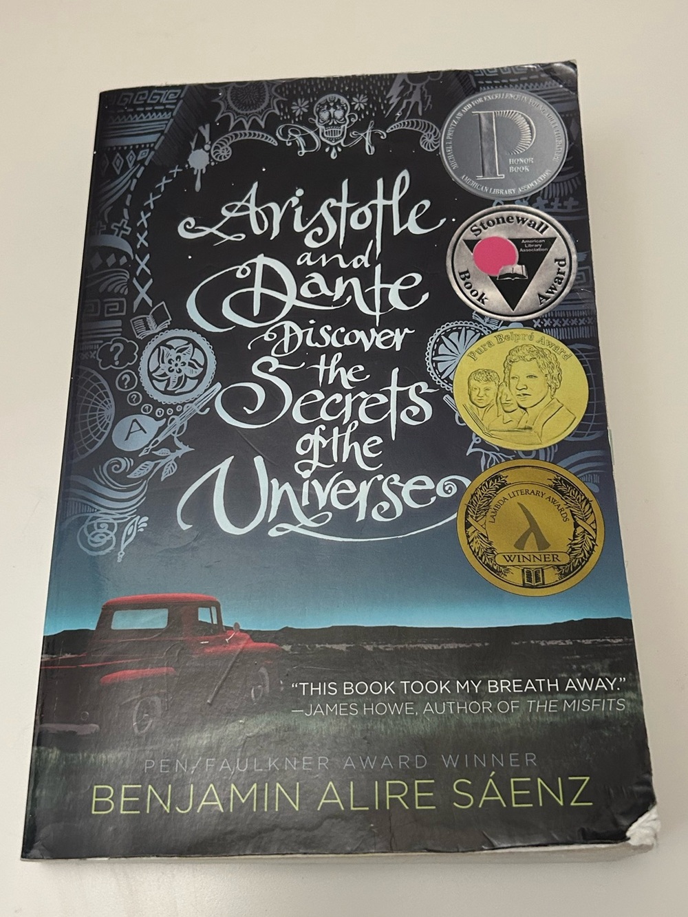 'Aristotle and Dante Discover the Secrets of the Universe' - Blue/Black Cover